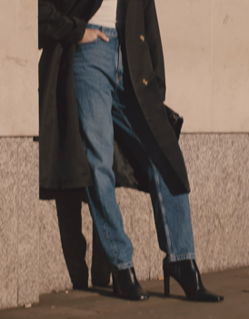 Women's Black Longline Trench Coat
