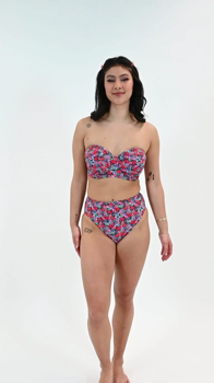 Kitsch Kate - Floral Print - Bandeau Bikini Top - &pound;40 $65 &euro;52 - High-Waist Bikini - &pound;27 $48 &euro;40