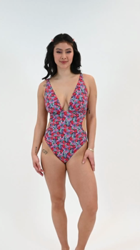 Kitsch Kate - Floral Print - Plunge Swimsuit - &pound;64 $110 &euro;90