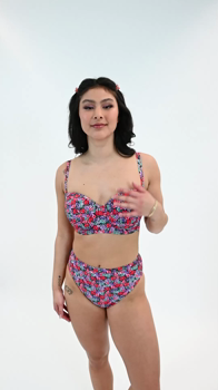 Kitsch Kate - Floral Print - Scooped Balcony Bikini - &pound;38 $65 &euro;52 - High-Waist Bikini - &pound;27 $48 &euro;40