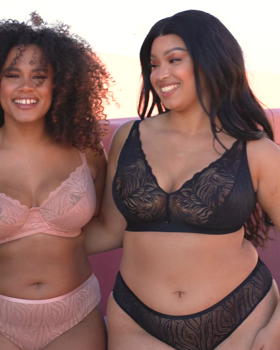 Lace Daze Balcony Bra Latte Beige &pound;35, Lace Daze Brazilian Latte Beige &pound;19, Lace Daze Balcony Bra Black &pound;35, Lace Daze Brazilian Black &pound;19