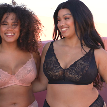 Lace Daze Balcony Bra Latte Beige &pound;35, Lace Daze Brazilian Latte Beige &pound;19, Lace Daze Balcony Bra Black &pound;35, Lace Daze Brazilian Black &pound;19
