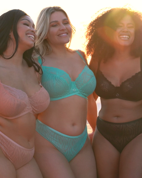 Lace Daze Balcony Bra Latte Beige &pound;35, Lace Daze Brazilian Latte Beige &pound;19, Lace Daze Balcony Bra Blue Lagoon &pound;35, Lace Daze Brazilian Blue Lagoon &pound;19