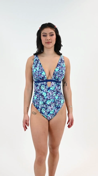 Mykonos - Blue print - Reversible non-wired Swimsuit &pound;66 $110 &euro;90
