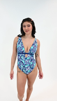 Mykonos - Blue print - Reversible non-wired Swimsuit &pound;66 $110 &euro;90
