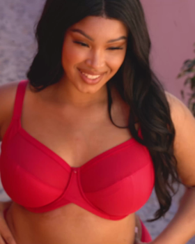 WonderFully Full Cup Bra Strawberry Red &pound;36, Wonderfully Short Strawberry Red &pound;19