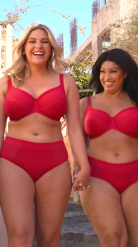 WonderFully Full Cup Bra Strawberry Red &pound;36, Wonderfully Short Strawberry Red &pound;19