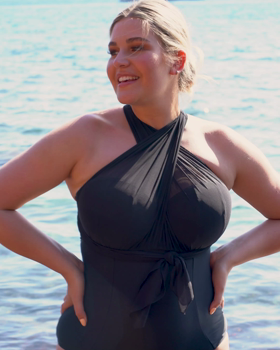 Wrapsody - Bandeau Swimsuit Black &pound;64