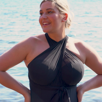 Wrapsody - Bandeau Swimsuit Black &pound;64