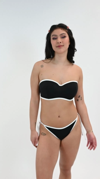 minimalist black bandeau top tie side bikini - black&white - top &pound;40 $65 &euro;52 brief &pound;22 $40 &euro;34